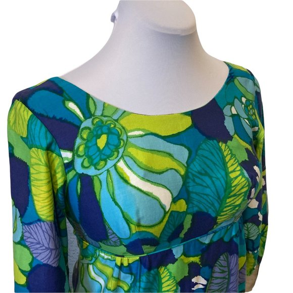 THE WHITE LOTUS: 1960s-70s Keone Sportswear Flowered Maxi Dress - Picture 4 of 9